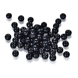 500pcs Black Wood Beads 8mm Round Balls Dyed Wooden Beads Spacers for DIY Jewelry Making Bracelet Making (2mm Hole)