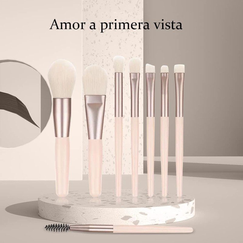 Set de Brochas RUGNADOO para Maquillaje, 8 Piezas Beige –
