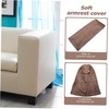 Zerodeko 2Pcs Elastic Sofa Armrest Cover Khaki Protector for Couch