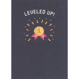 Sellers Publishing RSVP Leveled Up Gold Coin: Achievement Unlocked High School Graduation Congratulations Card