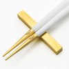 Cutipol GOA White x Gold Chopsticks + Chopsticks Rest Set,