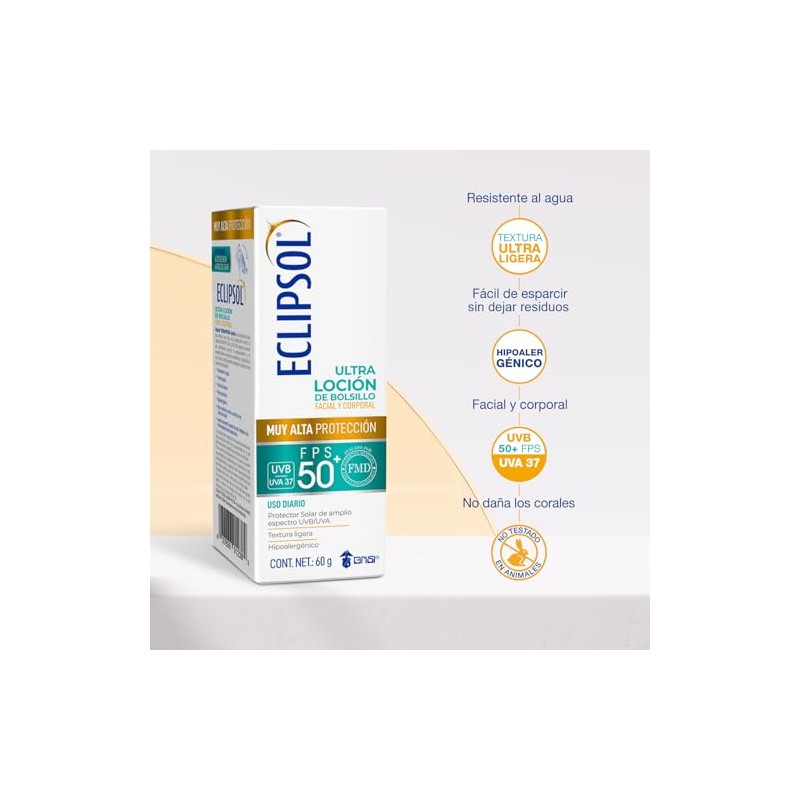 Eclipsol - Ultra Loción FPS 50+ de Bolsillo, Protector Solar