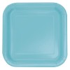 Unique 46859 Square Paper Plates-23 cm-Teal Colour-Pack of 14