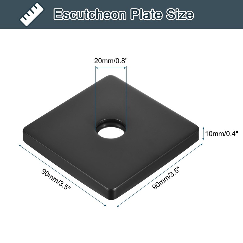 sourcing map Square Shower Arm Flange, 3.5" Stainless Steel Escutcheon