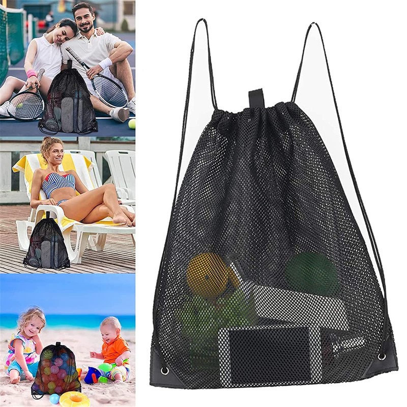 Mesh Drawstring Bag Heavy Duty Drawstring Backpack Mesh Bags Sports