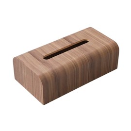 [Natural Materials] MUMAMI Wooden Tissue Box Stylish Tissue Case Tissue Cover Case Dark Brown Approx. 10.4 x 5.5 x 3.3 inches (26.5 x 14 x 8.5 cm) (Dark Brown)