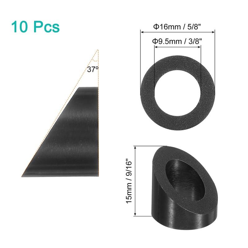 uxcell 10 Pcs 3/8" 37 Degree Angle Beveled Washer, T316
