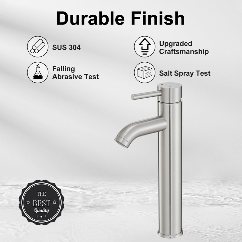 VOTON Vessel Sink Faucet Chrome Modern Tall Bathroom Faucets Single