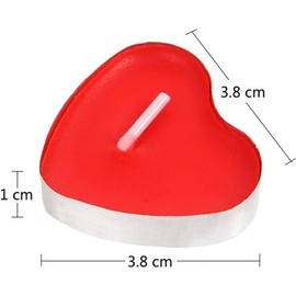 YSTrillion Teelicht Set 50 Herzförmige Kerzen Teelichter,Romantische Liebe Unparfümierte Teelichter Kerzen,Herz Romantische Teelichter für Geburtstag,Vorschlag,Hochzeit (Red Heart)