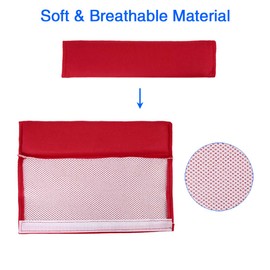 X AUTOHAUX 4pcs Universal Red Safety Seat Belt Pads Cover for Car Truck SUV