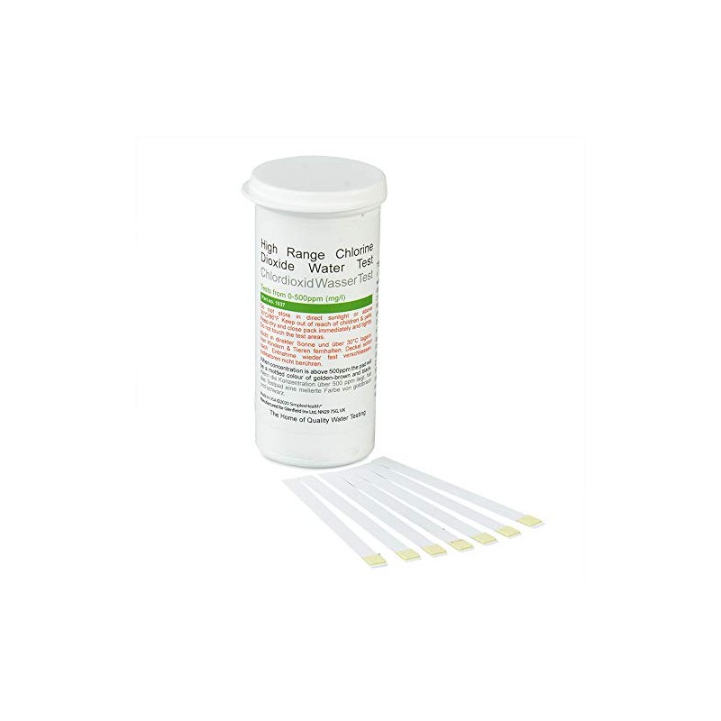 SimplexHealth Chlorine Dioxide 0-500ppm (50 Test Strips)