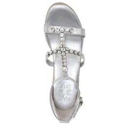 Naturalizer Womens Serena Strappy Wedge Sandal Silver Metallic 8.5 M