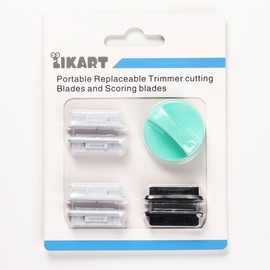Likart 6-Pack Paper Cutter Replacement Blades for Cricut Trimmer, Replacement Blades for Cricut Cutter/Cricut Roll Holder/Paper Cutter,4 Cutting Blades & 2 Scoring Blades with a Holder,Light Green