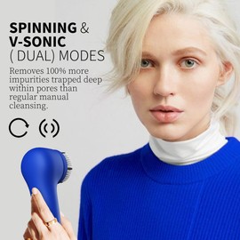 Face Scrubber, NågraCoola 3.0 Facial Cleansing Brush, Waterproof & Rechargeable Face Scrub Brush for Men& Women, Electric Facial Exfoliator with 3 brushes, 3 Intensities, 2 Modes with Eye Rollor-Azure