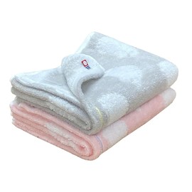 Imabari Towel, Hedgehog Pattern, Face Towel, Set of 2, Pink and Gray, Animal Pattern, 13.4 x 31.5 inches (34 x 80 cm), Water Absorption, Fluffy, Made in Japan, Kindergarten, Nursery, Pink, Gray