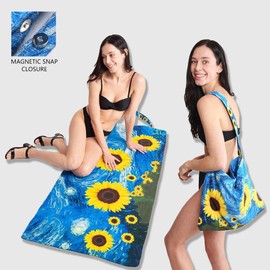 ComfyLuxe Painting Inspired Pattern 2-IN-1 Beach Towel & Tote Bag