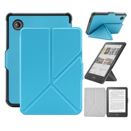 Case Compatible with 6" Kobo Clara Colour/BW (2024)/2E (2022)/Tolino Shine Color/Shine 5/Shine 4, Includes a Screen Protector - Premium PU Leather Cover with Auto Sleep/Wake (Sky Blue)