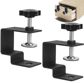 Wdwlbsm 2Pcs Drawer Front Installation Clamps Adjustable Drawer Fixing Clip, Cabinet Hardware Jig C Clamps for Woodworking, Stable and Quick-fitting Drawer Front Mounting Tool Pro Kit, Black