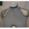 Scale Mail Epaulettes in Knitted Dragonhide Armor - Silver