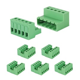 ALAMSCN 5 Sets 5 Pin Pluggable Terminals 5.08 mm Pitch PCB Mount Screw Terminal Block PCB Screw Terminal 2 Pin 3 Pin 4 Pin Socket Panel Assembly DIY