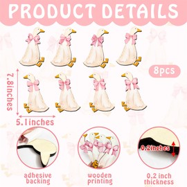 Wood Goose Wall Decor Wooden Boho Nursery Decoration Cute Geese Wall Stickers Funny Duck Decals Adhesive Peel and Stick Goose Wall Decals for Nursery Baby Room Bedroom Decor