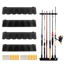 CVASNF 2 Pairs Rod Holder Wall Mounted Rod Stand Vertical Fishing Rod Holder Storage of 12 Rods Fishing Stand Wall Mount Fishing Rod Stand for Garage Boat Garage Wall