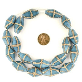 TheBeadChest Java French Cross Beads: Indonesian Glass Trade Beads for DIY Jewelry Making (Turquoise)