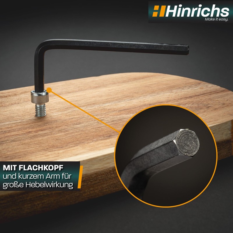 Hinrichs 30 Piece Hex Key Set Inch and Metric -