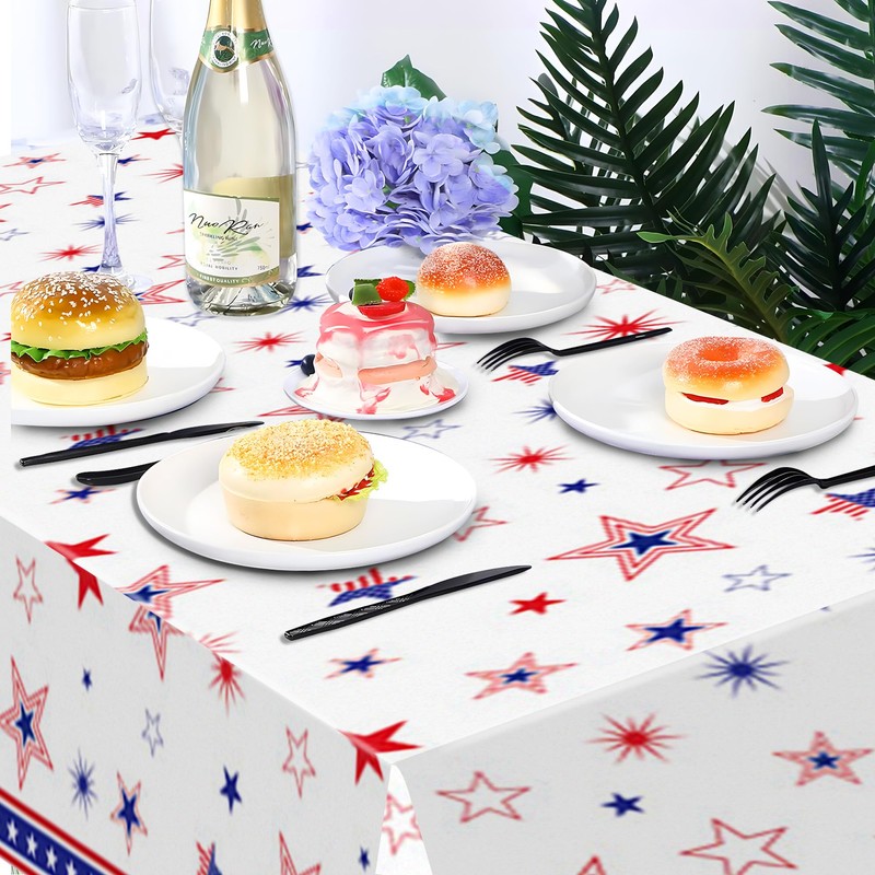 Lide Road 2 Pcs Patriotic Party Tablecloth, 4th of July