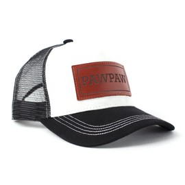 Pawpaw Hat, Gift for Pawpaw Gift for Grandpa, for Dad, Trucker Hat with Leather Patch for Pawpaw White