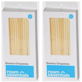 eco+ 100 Pairs Single Use Bamboo Chopsticks Chinese Food Wooden Disposable Skewer Eco