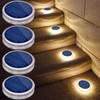 YiLaie LED Solar Deck Lights Outdoor Round Stick on Solar