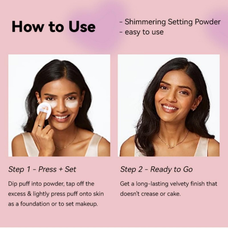 Translucent Setting Powder, Lightweight Foundation Make Up Fixer, Natural Matte