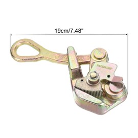 MECCANIXITY 1T Cable Grip Wire Grip Jaw Puller 19cm/0.6FT Alloy Steel Cable Wire Puller Tool Anti-Slip Anti-chip for Wire Rope Cable (Gold Tone) Pack of 1