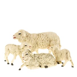 Mutterschaf mit 3 Lämmern, zu 12cm Fig. (Kunststoff) - Made in Germany