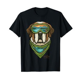 St Bernard Dog Ski Sport Skiing Winter Mountains Funny Gift T-Shirt