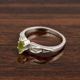 Multi Choice Your Gemstone Celtic 0.25 Cts 925 Sterling Silver Trinity Knot Band Design Ring Spring Jewelry |Mother's Day Gift (9, peridot)