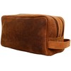 Genuine Leather Travel Toiletry Bag - Dopp Kit Organizer By
