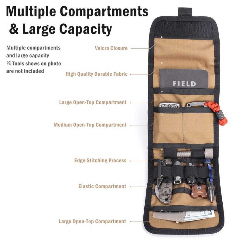 VIPERADE VE12 Folding EDC Organizer Pouch, Molle Tool Bag, Trifold