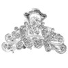 Pinzas de mandíbula de pelo vintage plateadas con diamantes de
