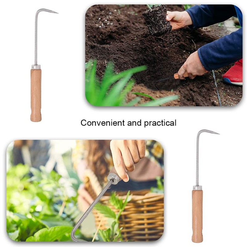 HiChuAng Weed Remover Tool Stainless Steel Patio Weeder Single Claw