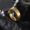 King Will 6mm Gold Plated Tungsten Wedding Band Engagement Ring