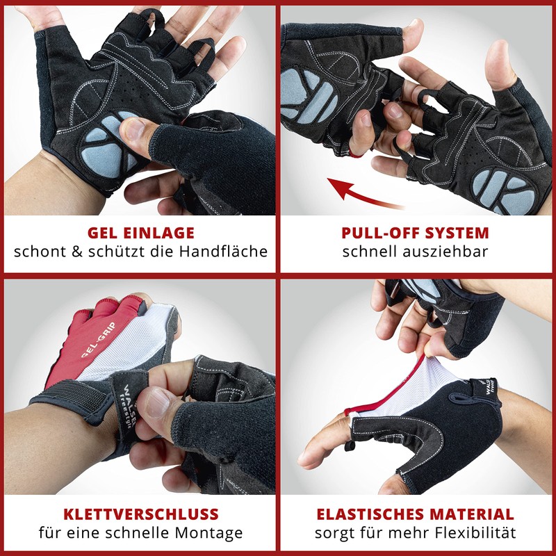 Walser 43805 Gloves Size: S Black Gel Grip