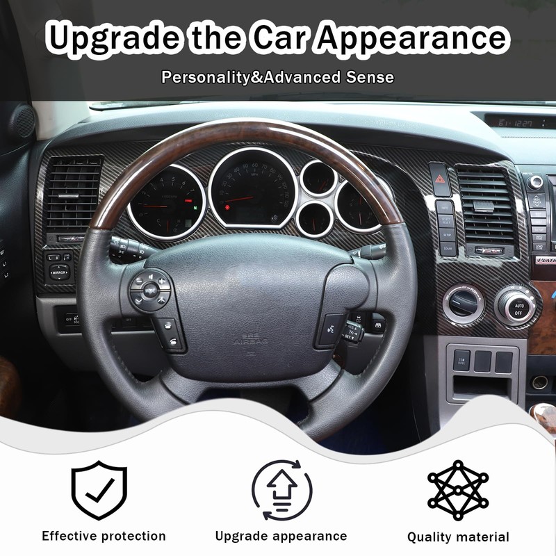 HIRUFAIT Dashboard Panel Frame Cover Trim for Toyota Tundra 2007