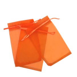 Kyezi Design and Craft: 500 Pcs Orange 4x6 Sheer Drawstring Organza Bags - Jewelry Pouches, Wedding Party Favor & Candy Bags