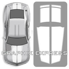 Avery WHITE - Camaro RACING STRIPES Rally Decal 2010-2015 Chevy Hood Trunk Spoiler