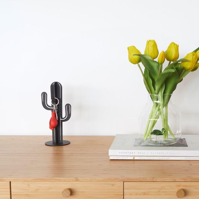 balvi Key Holder Cactus Metal Black in the Shape of
