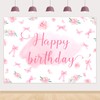 SHADOAMP Pink Bow Birthday Decorations, Pink Bow Happy Birthday Party
