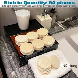 Paquete de 54 esponjas exfoliantes naturales para el rostro - Almohadillas exfoliantes faciales y corporales - Para el baño, la ducha y el spa - Cepil