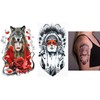 2 x Temporary Indian Tattoo Wolf Woman Tattoo Wolf Tattoo TH276 HB414